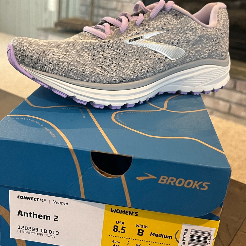 Brooks Anthem 2 Running Shoes Womens Size 8.5 Gray Violet 1202931B013
